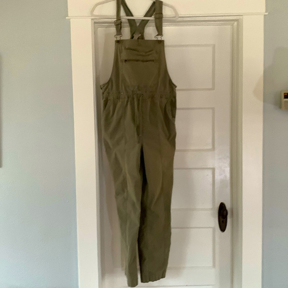 Duluth trading co overalls light tan sage green